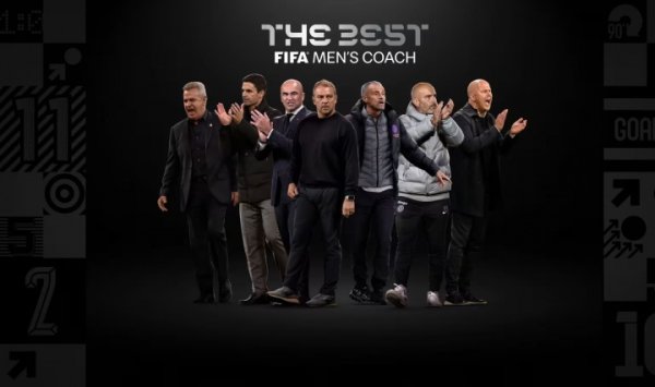 FIFA最佳指导教练员候选：恩里克领衔，阿尔特塔、斯洛特、弗里克在列